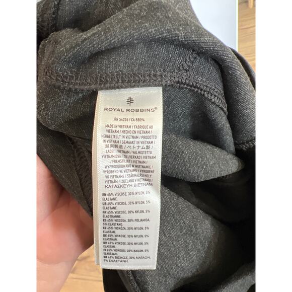 NWT Royal Robbins small charcoal gray Lucerne Ponte pants Trim Fit Slim Leg - Picture 6 of 6